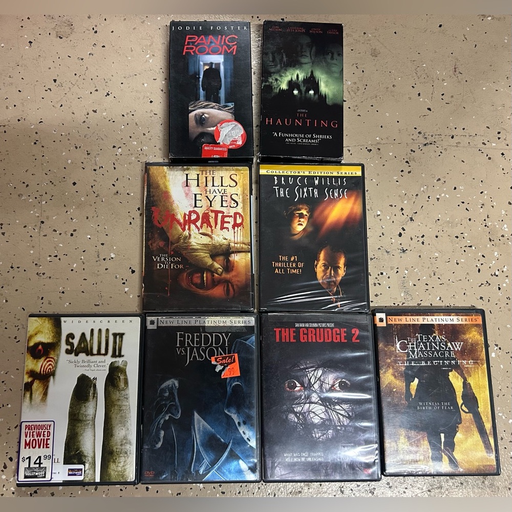 Horror Thriller Halloween DVD VHS Lot 2 VHS 2 New DVD 4 Preowned DVD